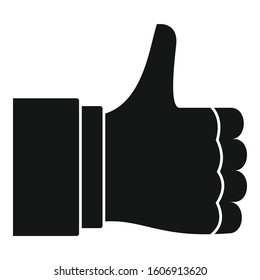 Thumb up icon. Simple illustration of thumb up vector icon for web design isolated on white background