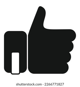 Thumb up icon simple vector. Customer feedback. User opinion
