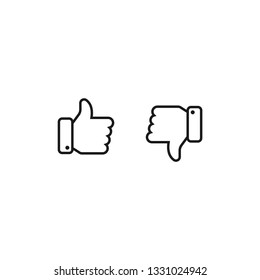 Thumb up icon. Social media like. Outline sign.