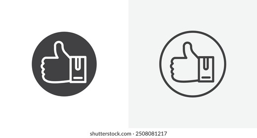 Thumb up icon in solid and outlined style