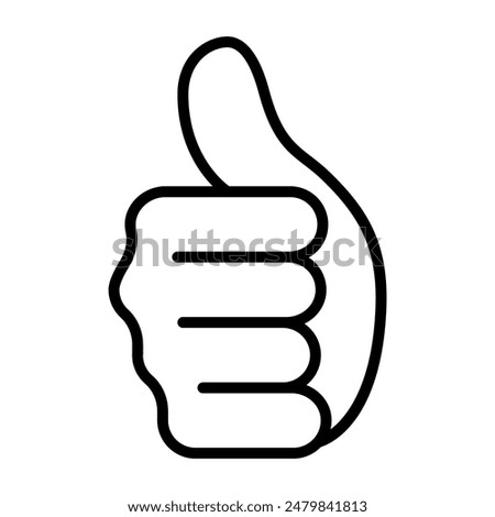 Thumb up icon in thin line style Vector illustration graphic design