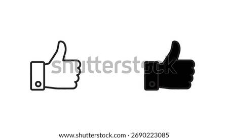 Thumb Up Icon Thumps Up like Icons Pack Vector, Simple Line Drawing of Thumbs Up Hand Sign