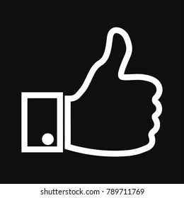 Thumb icon to the top. Simple buttons with user feedback for social network, mobile app. Flat vector illustration.