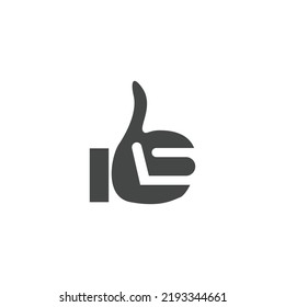 Thumb up Icon in trendy flat style isolated on grey background. Good symbol for your web site design, logo, app, UI, Thumbs up vector logo. Flat design style. Modern vector pictogram for web graphics 
