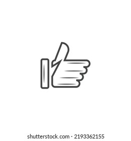 Thumb up Icon in trendy flat style isolated on grey background. Good symbol for your web site design, logo, app, UI, Thumbs up vector logo. Flat design style. Modern vector pictogram for web graphics