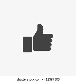 Thumb Up Icon In Trendy Flat Style Isolated On Grey Background. Good Symbol For Your Web Site Design, Logo, App, UI. Vector Illustration, EPS10.