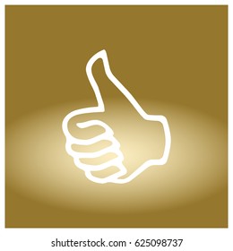 Thumb up Icon in trendy flat style