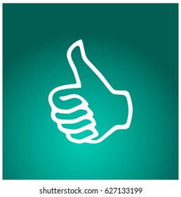 Thumb up Icon in trendy flat style