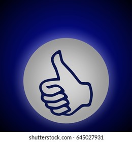 Thumb up Icon in trendy flat style