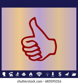 Thumb up Icon in trendy flat style