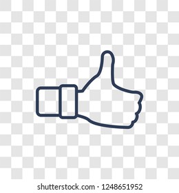 Thumb up icon. Trendy linear Thumb up logo concept on transparent background from Startup Strategy and Success collection