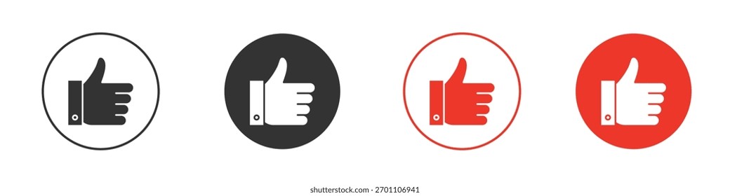 ícone Polegar para cima coleção de vetores. ilustrações de símbolos de ações de vetores