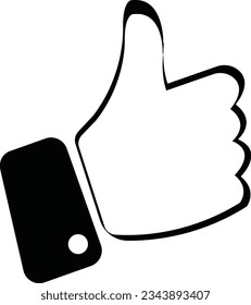 thumb up icon vector. Finger up symbol. I like sign isolated on white background - vector