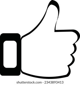 hacia arriba vector de icono. Símbolo de dedo hacia arriba. Me gusta el signo aislado en fondo blanco - vector