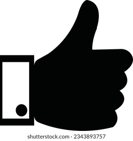 hacia arriba vector de icono. Símbolo de dedo hacia arriba. Me gusta el signo aislado en fondo blanco - vector