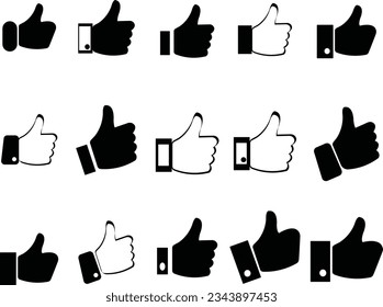 thumb up icon vector. Finger up symbol. I like sign isolated on white background - vector