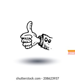 thumb up icon, vector illustration.