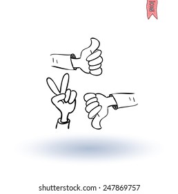 thumb up icon, vector illustration.