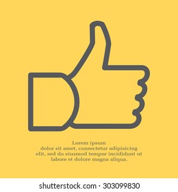 thumb up icon, vector illustration