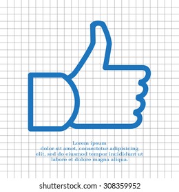 thumb up icon, vector illustration