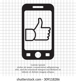 thumb up icon, vector illustration