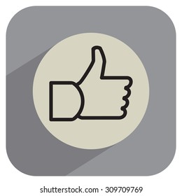thumb up icon, vector illustration