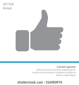 thumb up icon, vector illustration