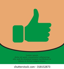 thumb up icon, vector illustration