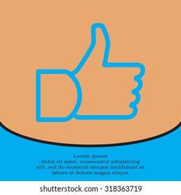 thumb up icon, vector illustration