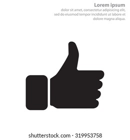 thumb up icon, vector illustration