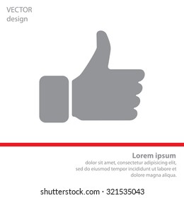 thumb up icon, vector illustration