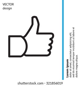 thumb up icon, vector illustration