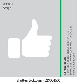 thumb up icon, vector illustration