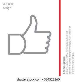 thumb up icon, vector illustration