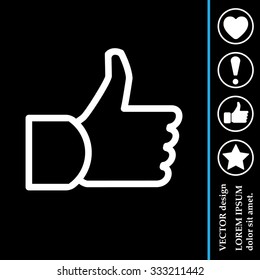 thumb up icon, vector illustration