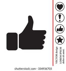 thumb up icon, vector illustration