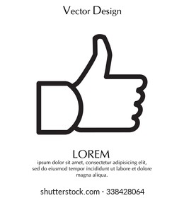 thumb up icon, vector illustration