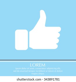 thumb up icon, vector illustration