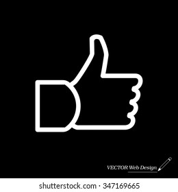 thumb up icon, vector illustration
