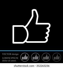 thumb up icon, vector illustration