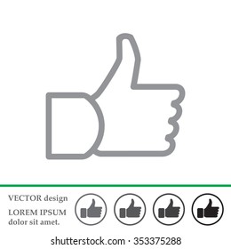 thumb up icon, vector illustration