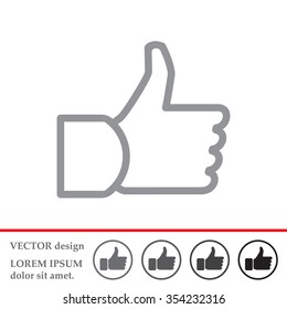 thumb up icon, vector illustration