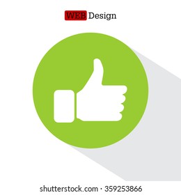 thumb up icon, vector illustration