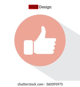 thumb up icon, vector illustration