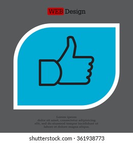 thumb up icon, vector illustration
