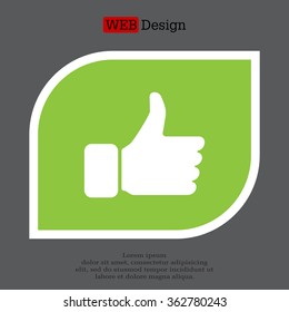 thumb up icon, vector illustration