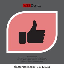 thumb up icon, vector illustration