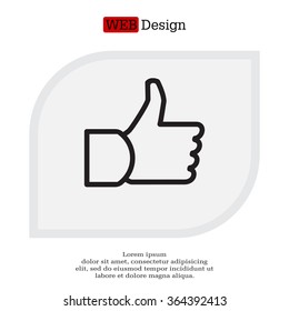 thumb up icon, vector illustration