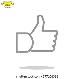 thumb up icon, vector illustration