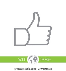 thumb up icon, vector illustration